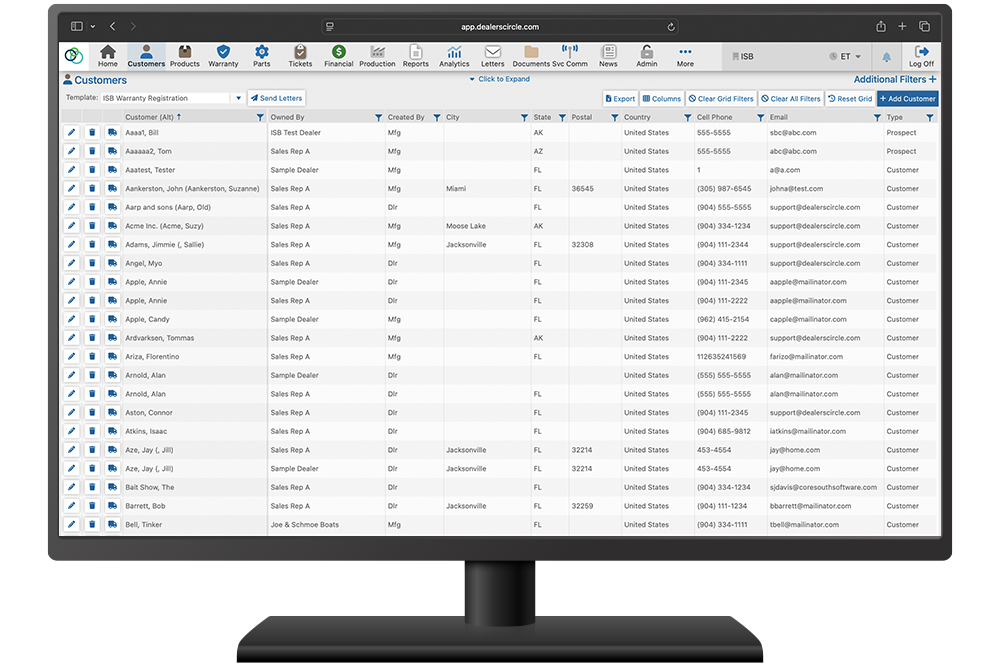 DealersCircle platform sample